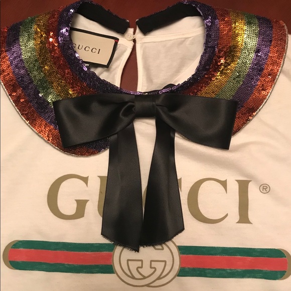 Gucci Tops - Oversize Collared T-Shirt with Gucci Logo